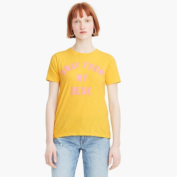 J Crew Tops Jcrew Away From My Desk Tshirt Vintage Cotton M